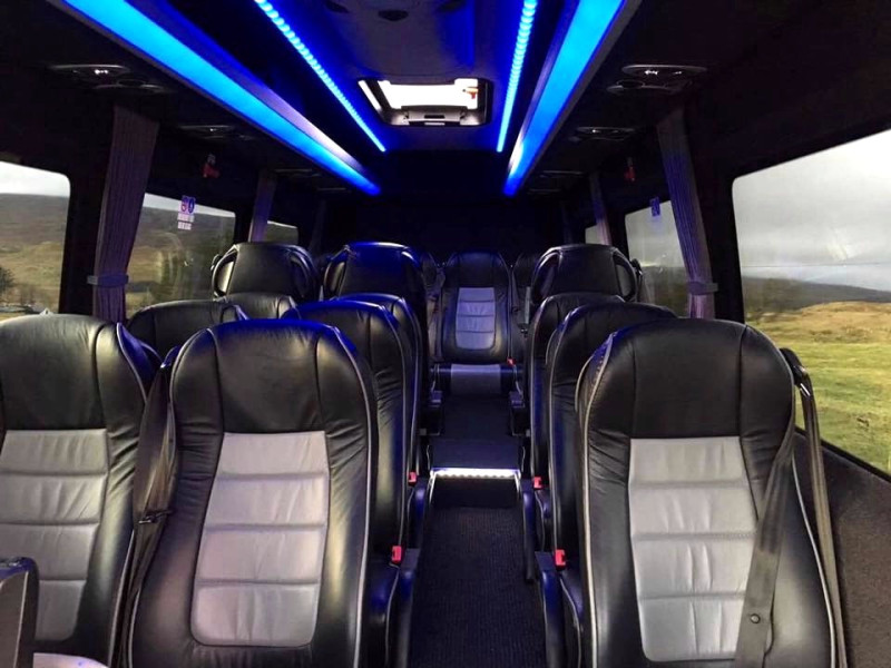 Curran Coaches minibus inside view - Donegal Coach Hire