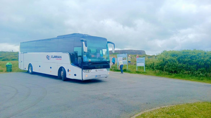 Curran Coaches, Donegal Coach Hire, Ireland - group visiting An Grianán of Aileach